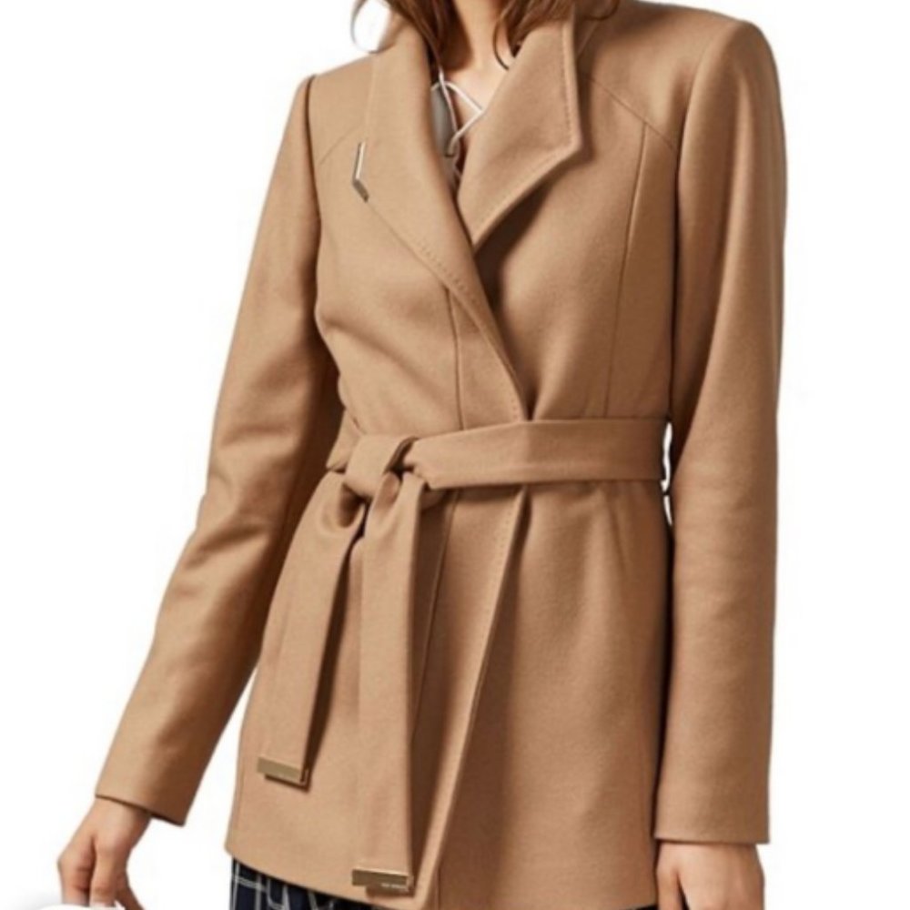 Ted Baker Camel Wrap Coat -  Size L - NWT